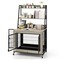 MDF Metal Dog Crate with Storage Shelves and Wheels and Flip-Top